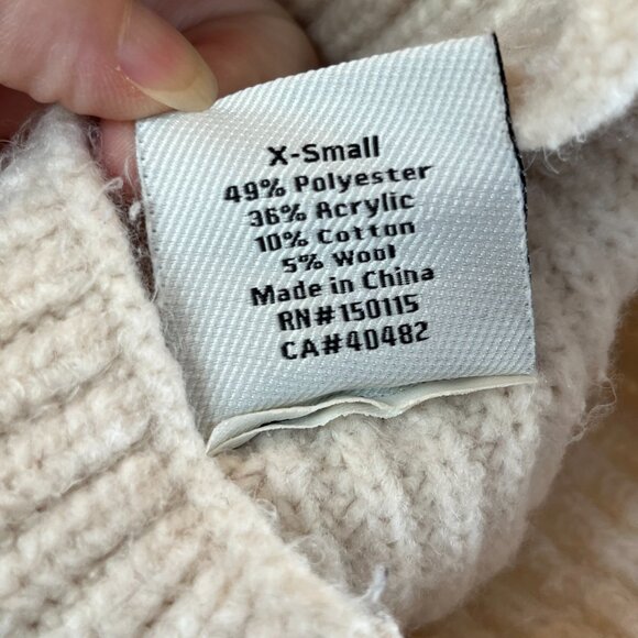 Varley Skyla Funnel Neck Sweater Cream Ribbed Women's Size XS - Picture 8 of 9